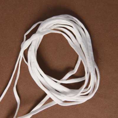 Белая плоская эластичная лента для маски толщиной 5 мм для ушной петли
